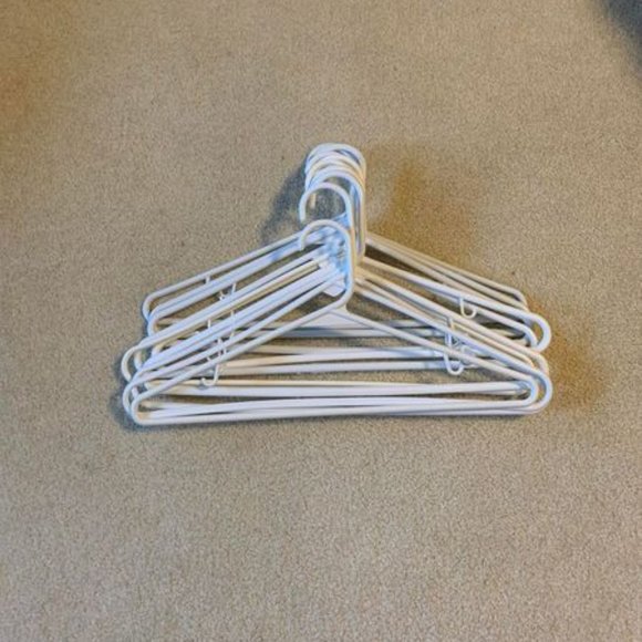 Unbranded, US OS, 10 White Plastic Clothes Hangers - Picture 2 of 3